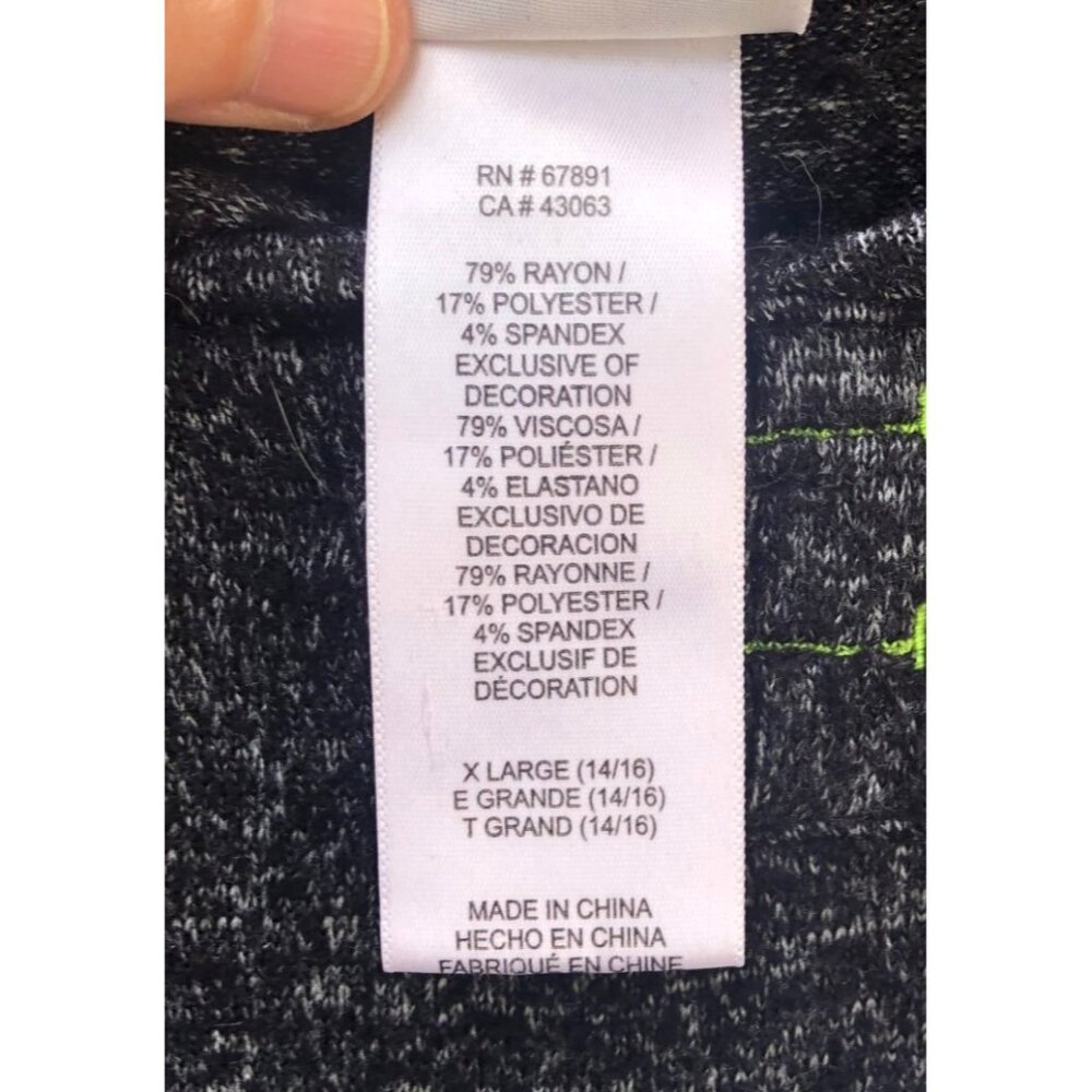 NFL Team Apparel Seattle Seahawks Black Heather High Low Hoodie Girls Size XL - Picture 4 of 5